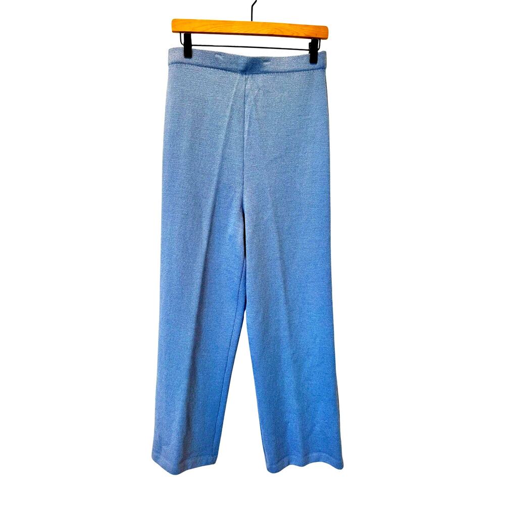 St. John Collection Blue Santana Knit Wide Leg Pull-On Pants Size 10